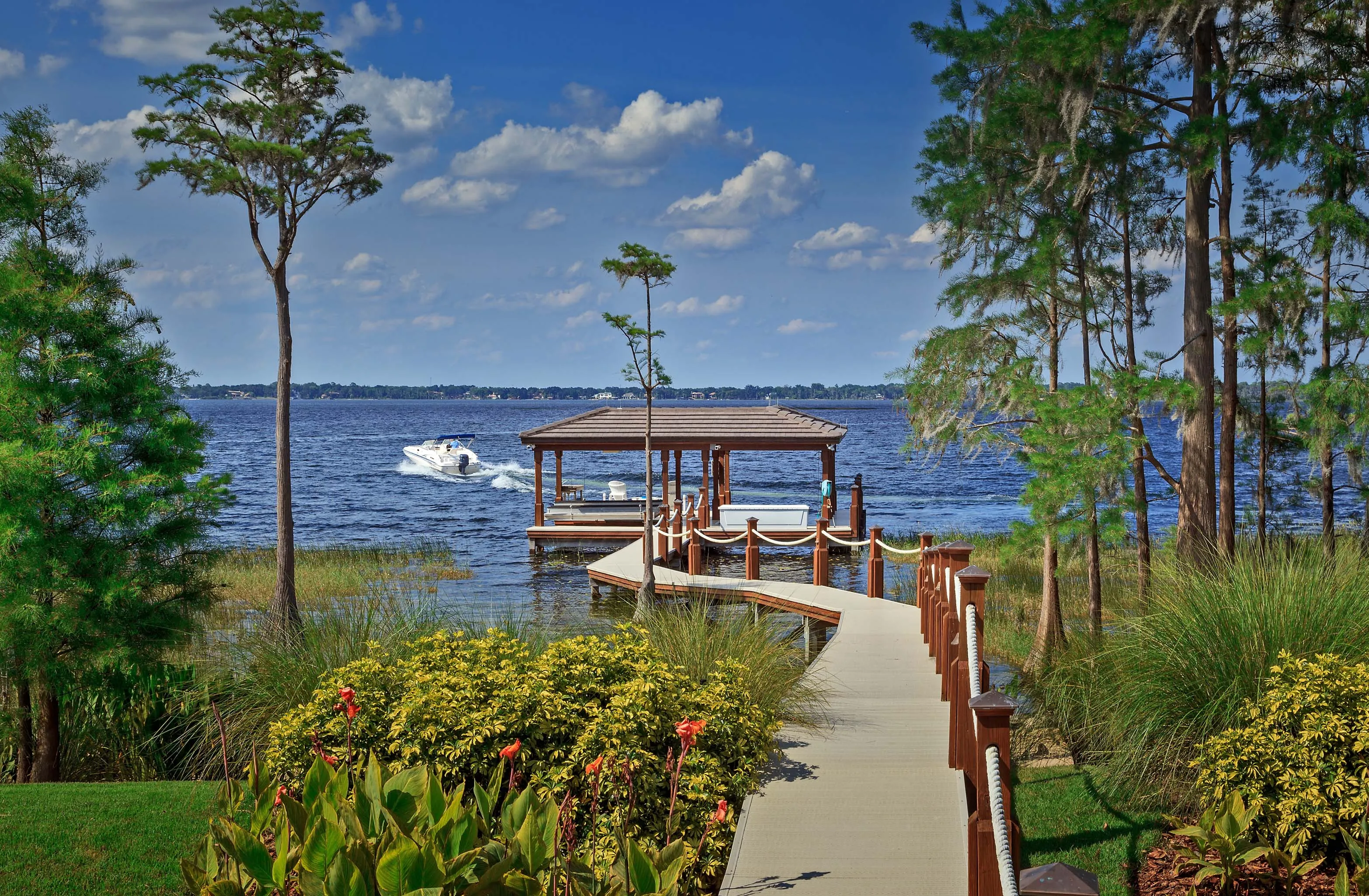 Boat and Dock on Lake Butler Sound